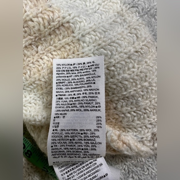 Gap Women’s White Gray Long Sleeve Mock Neck Stripe Knit Sweater Size XL - Picture 4 of 8